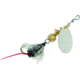 Mepps Aglia Wooly Worm Spin Flies In-Line Spinner, 1/12 oz Single Hook, Silver Blade with Black Tail, B0W S-BK