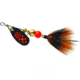 Mepps Black Fury In-Line Spinner, 1/12 oz, Dressed Treble Hook, Fluorescent Red Dot Blade with Gray &amp; Orange Tail, BF0T Fl
