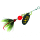 Mepps Black Fury In-Line Spinner, 1/12 oz, Dressed Treble Hook, Yellow Dot Blade with Gray &amp; Yellow Tail, BF0T Y