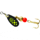 Mepps Black Fury In-Line Spinner, 1/12 oz, Plain Treble Hook Black with Chartreuse Dots, BF0 CH