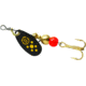 Mepps Black Fury In-Line Spinner, 1/12 oz, Plain Treble Hook Black with Yellow Dots, BF0 Y