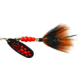 Mepps Black Fury In-Line Spinner, 1/2 oz, Dressed Treble Hook, Fluorescent Red Dot Blade with Gray &amp; Orange Tail, BF5T Fl