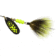 Mepps Black Fury In-Line Spinner, 1/3 oz, Dressed Treble Hook, Chartreuse Dot Blade with Gray &amp; Chartreuse Tail, BF4T CH