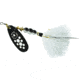 Mepps Black Fury In-Line Spinner, 1/3 oz, Dressed Treble Hook, White Dot Blade with White Tail, BF4T W