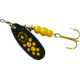 Mepps Black Fury In-Line Spinner, 1/3 oz, Plain Treble Hook Black with Yellow Dots, BF4 Y
