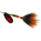 Mepps Black Fury In-Line Spinner, 1/4 oz, Dressed Treble Hook, Fluorescent Red Dot Blade with Gray &amp; Orange Tail, BF3T Fl