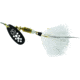Mepps Black Fury In-Line Spinner, 1/4 oz, Dressed Treble Hook, White Dot Blade with White Tail, BF3T W