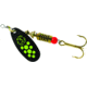 Mepps Black Fury In-Line Spinner, 1/4 oz, Plain Treble Hook Black with Chartreuse Dots, BF3 CH