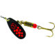 Mepps Black Fury In-Line Spinner, 1/4 oz, Plain Treble Hook Black with Fluorescent Red Dots, BF3 Fl