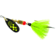 Mepps Black Fury In-Line Spinner, 1/6 oz, Dressed Treble Hook, Chartreuse Dot Blade with Gray &amp; Chartreuse Tail, BF2T CH