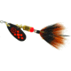 Mepps Black Fury In-Line Spinner, 1/6 oz, Dressed Treble Hook, Fluorescent Red Dot Blade with Gray &amp; Orange Tail, BF2T Fl