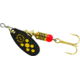Mepps Black Fury In-Line Spinner, 1/6 oz, Plain Treble Hook Black with Yellow Dots, BF2 Y