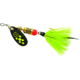 Mepps Black Fury In-Line Spinner, 1/8 oz, Dressed Treble Hook, Chartreuse Dot Blade with Gray &amp; Chartreuse Tail, BF1T CH