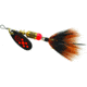 Mepps Black Fury In-Line Spinner, 1/8 oz, Dressed Treble Hook, Fluorescent Red Dot Blade with Gray &amp; Orange Tail, BF1T Fl