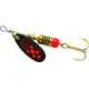 Mepps Black Fury In-Line Spinner, 1/8 oz, Plain Treble Hook Black with Fluorescent Red Dots, BF1 Fl