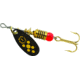 Mepps Black Fury In-Line Spinner, 1/8 oz, Plain Treble Hook Black with Yellow Dots, BF1 Y