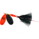 Mepps Double Blade Aglia In-Line Spinner, 11/16 oz Dressed Treble, Hot Orange/Black Blades/Black Tail, BD5THOBK-BK