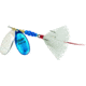 Mepps Double Blade Aglia In-Line Spinner, 11/16 oz, Dressed Treble, Silver/Blue Platinum Blades/White Tail, BD5TSBLP-W