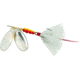 Mepps Double Blade Aglia In-Line Spinner, 11/16 oz, Dressed Treble, Silver/Silver Blades/White Tail, BD5TS2-W