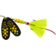 Mepps Double Blade Black Fury In-Line Spinner, 1/2 oz Dressed Treble, Yellow Dot &amp; Tail, BFD5T Y2-Y