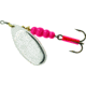 Mepps Trophy In-Line Spinner, 1/2 oz, Fluorescent Pink Body with Silver Blade, Treble Hook, 1 per Pack, Size #5 Blade, TSB5TP PK-S