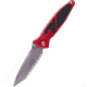 Microtech Socom Elite T/E Apocalyptic Full Serrate 4in Folding Knife, Red, 161-12APRD