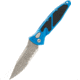 Microtech Socom Elite T/E Apocalyptic Part Serrate 4in Folding Knife, Blue, 161-11APBL