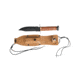 MIL-TEC US Style Pilot Survival Fixed Blade Knife, 5in, Carbon Steel, Cowhide, 15367100