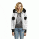 Moose Knuckles Debbie Bomber Jacket - Women's, Snow White/Black Fur, Large, MK2002LB-151-L