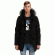 Moose Knuckles Ontario Mens Parka, Black W Slvr Fox Fur, L, MK4602MMWP-293-L