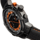 Morphic M91 Series Chronograph Leather-Band Watch w/Date, Black/Orange - Mens, MPH9105