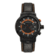 Morphic M91 Series Chronograph Leather-Band Watch w/Date, Black/Orange - Mens, MPH9105