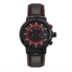 Morphic M91 Series Chronograph Leather-Band Watch w/Date, Black/Red - Mens, MPH9104