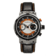 Morphic M91 Series Chronograph Leather-Band Watch w/Date, Silver/Orange - Mens, MPH9101