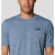 Mountain Hardwear Sunblocker Short Sleeve Shirt - Men's, Adriatic Blue Heather, L, 2027891-444-L