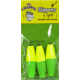 Mr. Crappie Slippers Cigar Slip Floats Float, Unweighted, 3 Pack, Yellow/Green, 1.5in, MOOB-SF-3YG