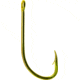 Mustad Classic Beak Hook, Forged, Special Long Shank, Offset, Ringed Eye, 24Kt Gold, Size 6, 10 per Pack, 92671-GL-6-10