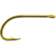 Mustad Classic Beak Hook, Forged, Special Long Shank, Offset, Ringed Eye, 24Kt Gold, Size 12, 10 per Pack, 92671-GL-12-10