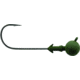 Mustad Elite FootBall Head Jighead, 2/0 Hook, Matte Olive Green, 1/4oz, 3/per Pack, FH898-1/4-MOGR-3
