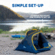 Napier Lite Pack Tent, Blue/Gray/Yellow, 7.3ft x 6.8ft, 91200