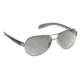 Native Eyewear Haskill Sunglasses, Chrome/Maple Tort/Light Grey Frame, Silver Reflex Lens, Polarized, 164 378 528