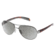Native Eyewear Haskill Sunglasses, Chrome/Maple Tort/Light Grey Frame, Silver Reflex Lens, Polarized, 164 378 528