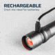 Nebo Davinci Rechargeable Handheld Flashlight, 1000 Lumens, Black, NEB-FLT-0018