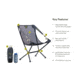 NEMO Equipment Moonlite Reclining Camp Chair, Black Pearl, 811666036735