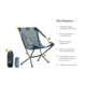 NEMO Equipment Moonlite Reclining Camp Chair, Lagoon, 811666036742