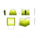 NEMO Equipment Wagontop 4P Tent - 4 Person, 3 Season-Granite Grey/Birch Leaf Green
