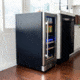 NewAir 15in Premium Built-in Dual Zonen Wine/Beverage Fridge, Black/Stainless Steel, 9 Bottles and 48 Cans, NWB057SS00