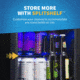 NewAir 15in Premium Built-in Dual Zonen Wine/Beverage Fridge, Black/Stainless Steel, 9 Bottles and 48 Cans, NWB057SS00