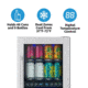 NewAir 15in Premium Built-in Dual Zonen Wine/Beverage Fridge, Black/Stainless Steel, 9 Bottles and 48 Cans, NWB057SS00