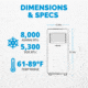 NewAir Compact Portable Air Conditioner, White, 8,000 BTUs, NAC08KWH01